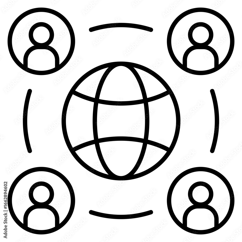 Poster connection icon element for design