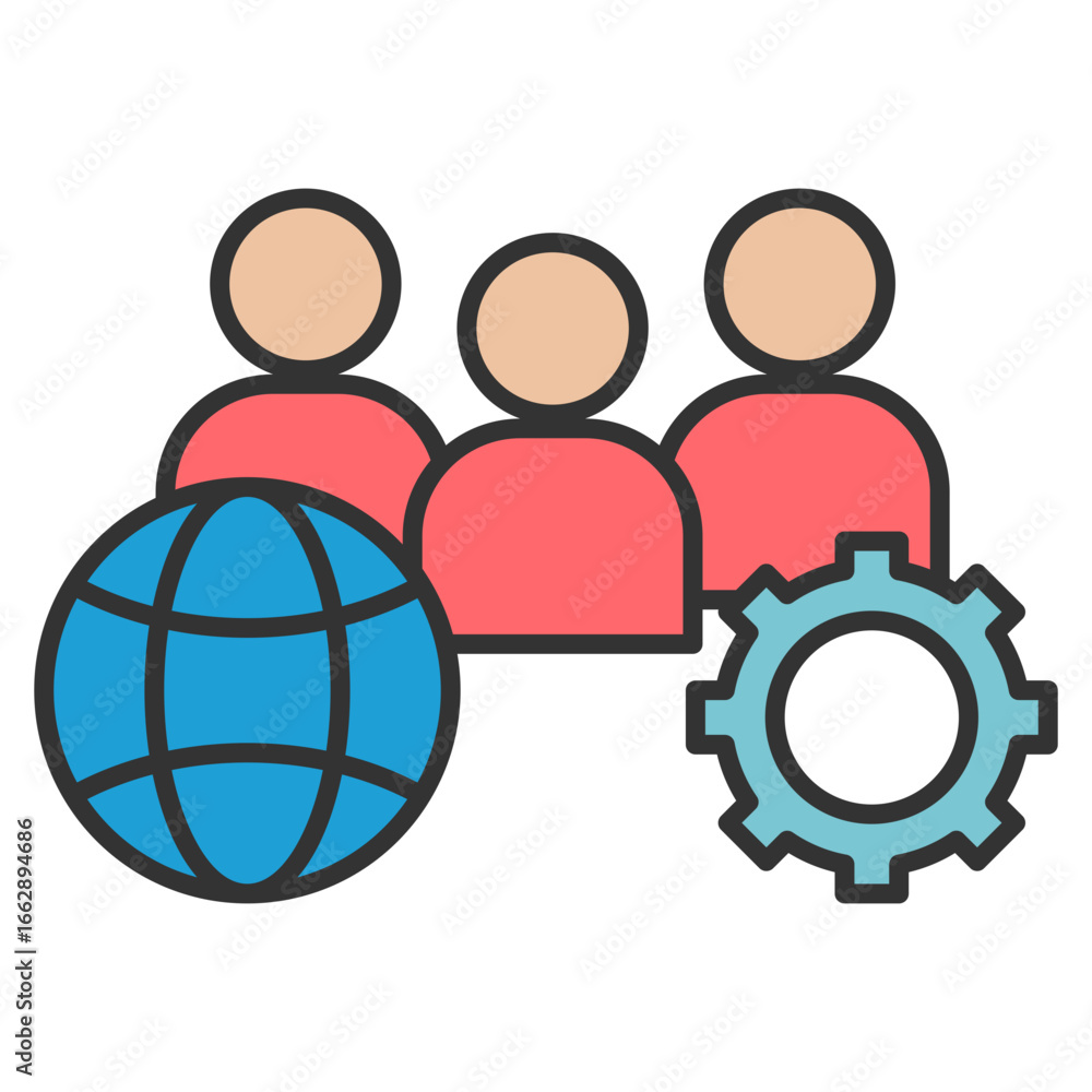 Poster networking icon element for design
