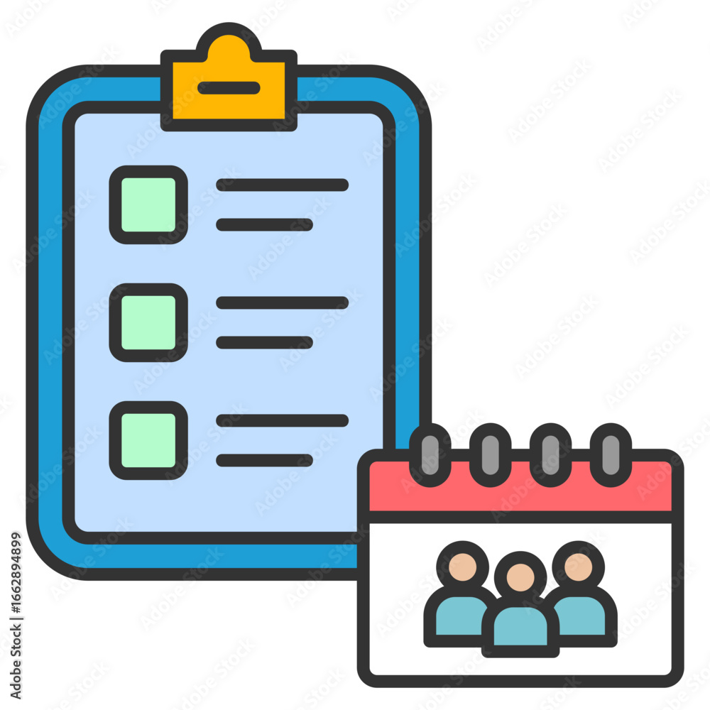 Poster planning icon element for design