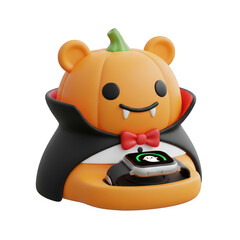 Adorable Halloween Pumpkin Bear Apple Watch Charger Stand