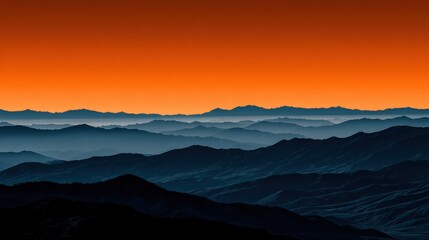 Fototapeta premium Mesmerizing sunset over mountain ranges
