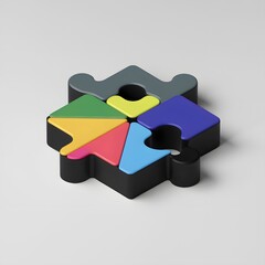 Bunte Puzzleform