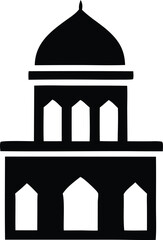 Iconic silhouette of a mosque with dome and arched windows architectural symbol of islamic faith and culture