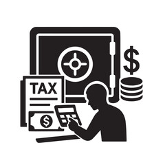 Safe Box Financial Security Silhouette Vector