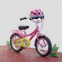 Kinderfahrrad mit Helm