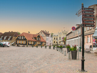 07.2018 Latvia, Kuldiga city - Old Town Center in Kuldiga, Latvia. This is a building of history.