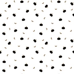 Black pumpkin seamless pattern 