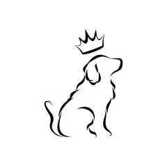 Majestic Canine Crown Elegant Dog Illustration