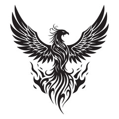 Fototapeta premium Majestic Phoenix Rising from Flames