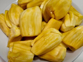 close-up of a fresh jackfruit