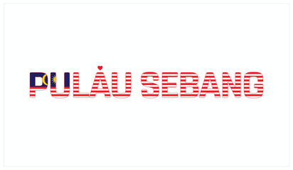 I Love Pulau Sebang, Typographic Design of I Love Pulau Sebang on a black background, Flag Typography of Pulau Sebang with heart, Vector design of I Love Malaysia