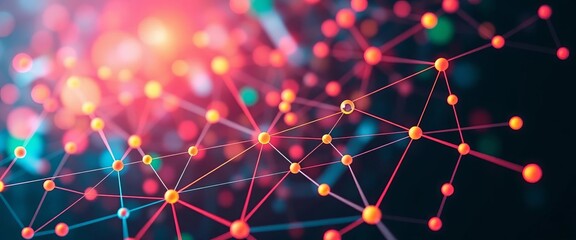 Abstract network nodes linked by lines, representing data connection,  pathway,  link