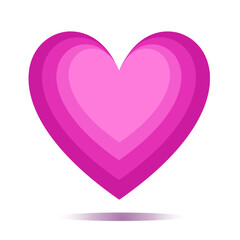 Pink heart glossy, Valentine icon, emoji icon, sticker