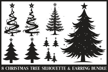 Fototapeta premium Xmas Tree & Earring Cut Bundle