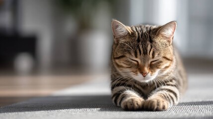 Cute Cat in Yoga Pose Bringing Calm and Balance
