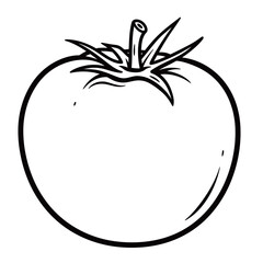 black and white vector silhouette of tomatoes on a white background