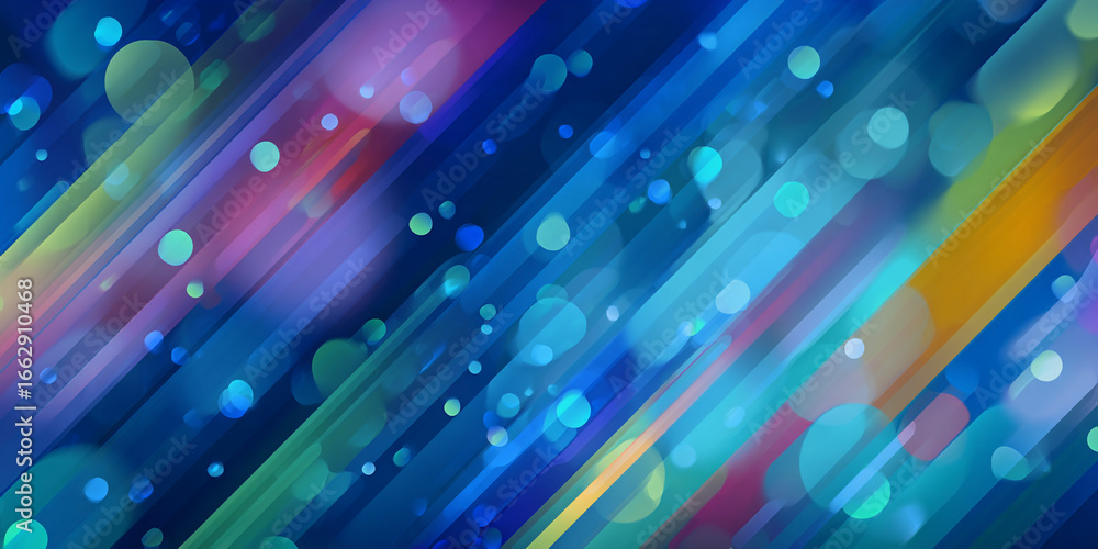Poster diagonal stripes and bokeh lights abstract background
