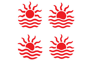 Groovy retro abstract sun backgrounds. Vector illustration.