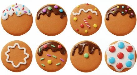 Assorted decorated gingerbread cookies