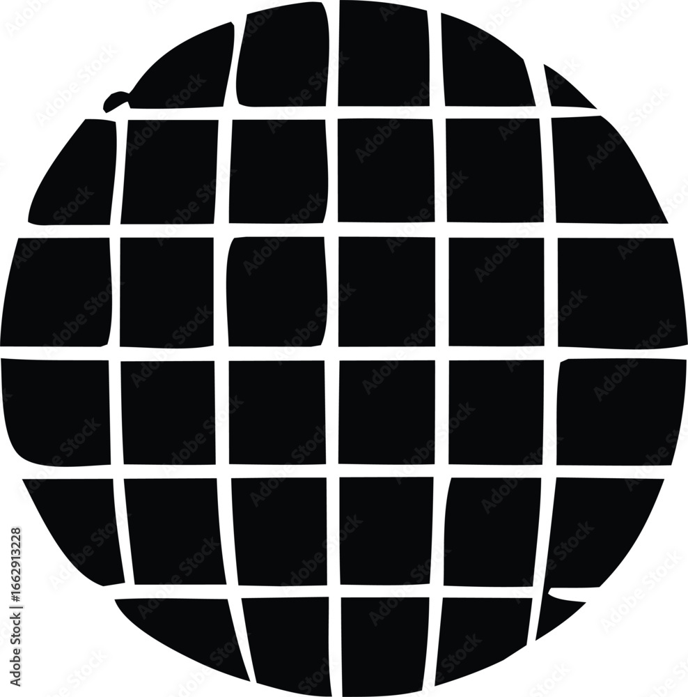 Poster abstract black globe with white grid lines represents global network connectivity and digital mappin