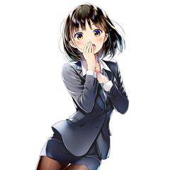 驚くビジネスウーマン01（漫画・アニメ調）