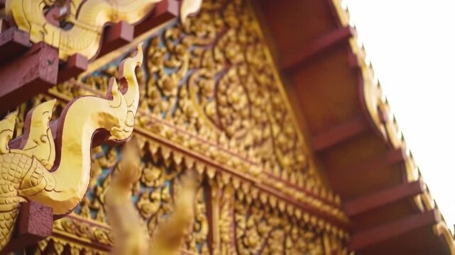 Golden Temple Architecture Detail of Southeast Asian Sacred Site