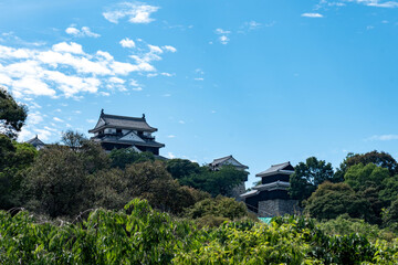 夏の松山城