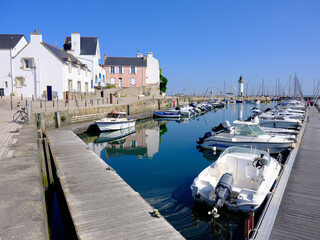 Port of Haliguen and its lighthouse at Quiberon is a commune in the French department of Morbihan, administrative region of Brittany, western France. 