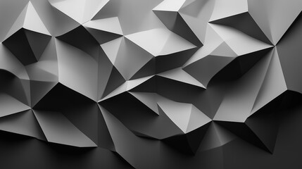 Obraz premium Parametric Geometric Polygon Surface in Black-White-Grey with Topological Tessellation for BIM/Product Rendering/Metaverse Materials