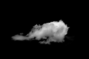 White clouds isolated on black background