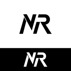 Versatile logo design featuring intertwined 'N' and 'R' letters. Shown in light and dark versions, this sleek typographic mark offers adaptable visual identity for branding