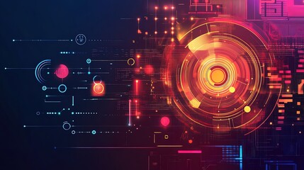 Digital fractal realms with futuristic number background