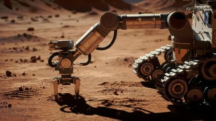 Mars Rover Robotic Arm & Surface Exploration on the Red Planet - Powered by Adobe