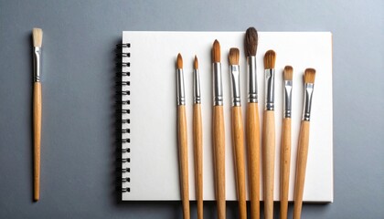 paint brushes with blank paper 