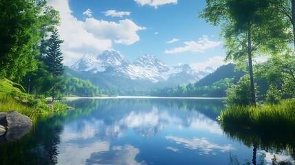 Serene beach horizon glowing under radiant sunlight high resolution picture