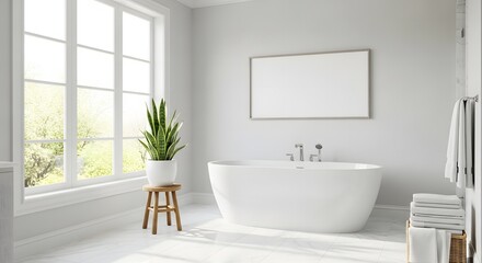 Fototapeta premium Bright and Clean Modern Bathroom Interior