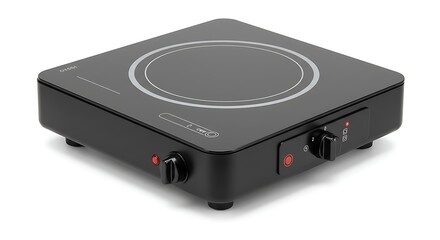 Fototapeta premium Modern Single Burner Induction Cooktop for Contemporary Kitchens and Professional Chefs, Promoting Efficiency and Precise Cooking Experiences for Discerning Culinary