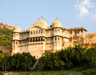 Fototapeta premium Ancient palace nestled in hills