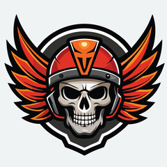 design logo icon mascot illustration character skull helmets wings