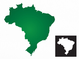 Silhouette map of Brazil isolated