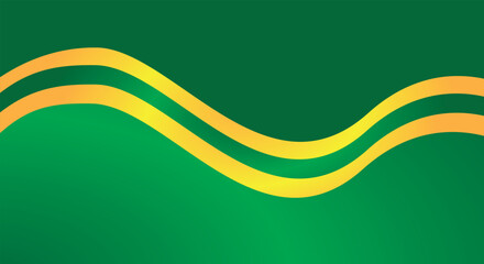 Abstract green yellow waves flag background