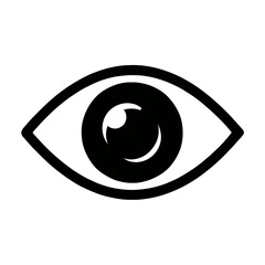 Human eye with pupil and iris looking forward, representing concepts of vision, view, or surveillance