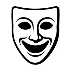Happy Comedy Theatre Mask Vector - Symbol for Acting and Drama