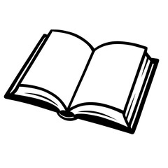 Retro Open Book - Classic Black and White Reading and Education Symbol