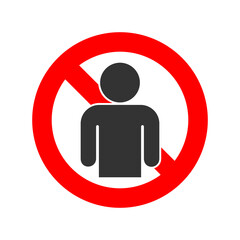 No or Stop User icon. No person icon isolated on transparent background