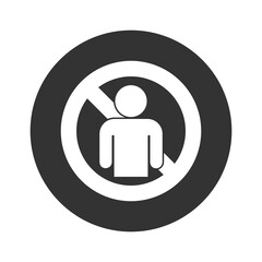 No or Stop User icon. No person icon isolated on transparent background