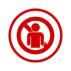 No or Stop User icon. No person icon isolated on transparent background