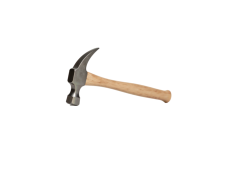 Hammer on a white background showcasing its design and functionality for various tasks in construction and repairs