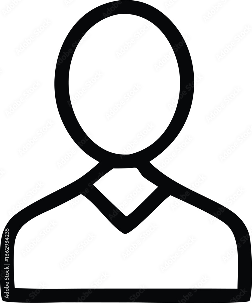 Poster simple outline human figure icon representing user profile identity and account management abstract 