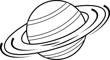 Planet Saturn silhouette outline icon. Planet Saturn with planetary ring vector icons isolated on transparent background. Cosmos and astronomy planet vector illustration. © Mon Amour
